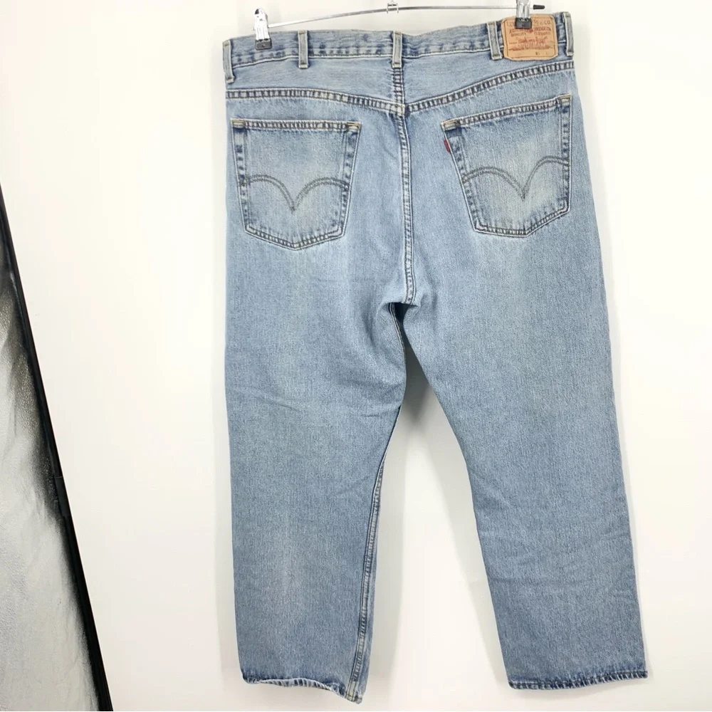 Levis Men Size 40 x 29 Jeans 505 Regular Fit Straight Light Pants Cotton Y2K 05 - Picture 3 of 8